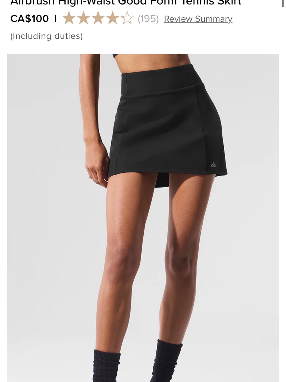 ALO Yoga Black Mini Tennis Skirt